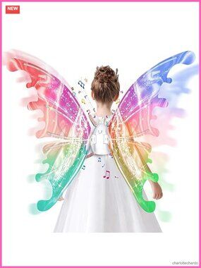 Electric Fairy Wings LED Light Up Moving Butterfly Wings with Music